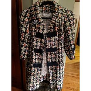 Chanel tweed long line jacket